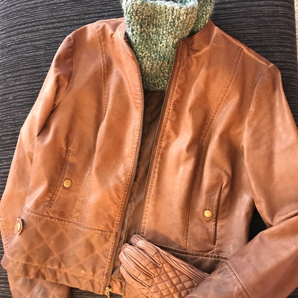 Quilted ombre vegan leather jacket - Picture 2 of 6
